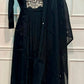 Midnight Royale Mull Chanderi Embroidered Anarkali Suit Set (RT1153)