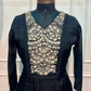 Midnight Royale Mull Chanderi Embroidered Anarkali Suit Set (RT1153)