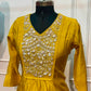 Golden Radiance Mull Chanderi Embroidered Anarkali Suit Set (RT1152)