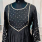 Starlit Charcoal Premium Mull Chanderi A-Line 3 Piece Suit Set (RT1160)