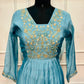 Serene Azure Premium Mull Chanderi A-Line 3 Piece Suit Set (RT1155)