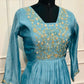 Serene Azure Premium Mull Chanderi A-Line 3 Piece Suit Set (RT1155)