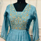 Serene Azure Premium Mull Chanderi A-Line 3 Piece Suit Set (RT1155)