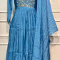Blue Horizon Premium Mull Chanderi A-Line 3 Piece Suit Set (RT1158)