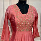 Coral Petal Glow Premium Mull Chanderi A-Line 3 Piece Suit Set (RT1157)