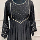 Starlit Charcoal Premium Mull Chanderi A-Line 3 Piece Suit Set (RT1160)