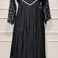 Starlit Charcoal Premium Mull Chanderi A-Line 3 Piece Suit Set (RT1160)
