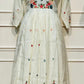 Ivory Blossom Mull Chanderi A-Line Suit Set (RT1167)