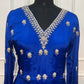 Royal Blue Embroidered Chinon Anarkali Suit Set (RT1168)