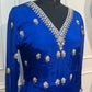 Royal Blue Embroidered Chinon Anarkali Suit Set (RT1168)