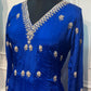 Royal Blue Embroidered Chinon Anarkali Suit Set (RT1168)