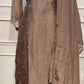 Coffee Pearl Chinon Embroidered Sharara Set (RT1170)