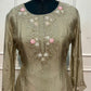 Dusty Beige Chinon Embroidered Sharara Set (RT1171)