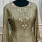 Dusty Beige Chinon Embroidered Sharara Set (RT1171)