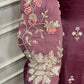 Mauve Royale Premium Chinon Embroidered Anarkali Set (RT1174)