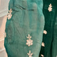 Royal Emerald Embroidered Chinon Anarkali Set (RT1172)