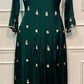 Royal Emerald Embroidered Chinon Anarkali Set (RT1172)