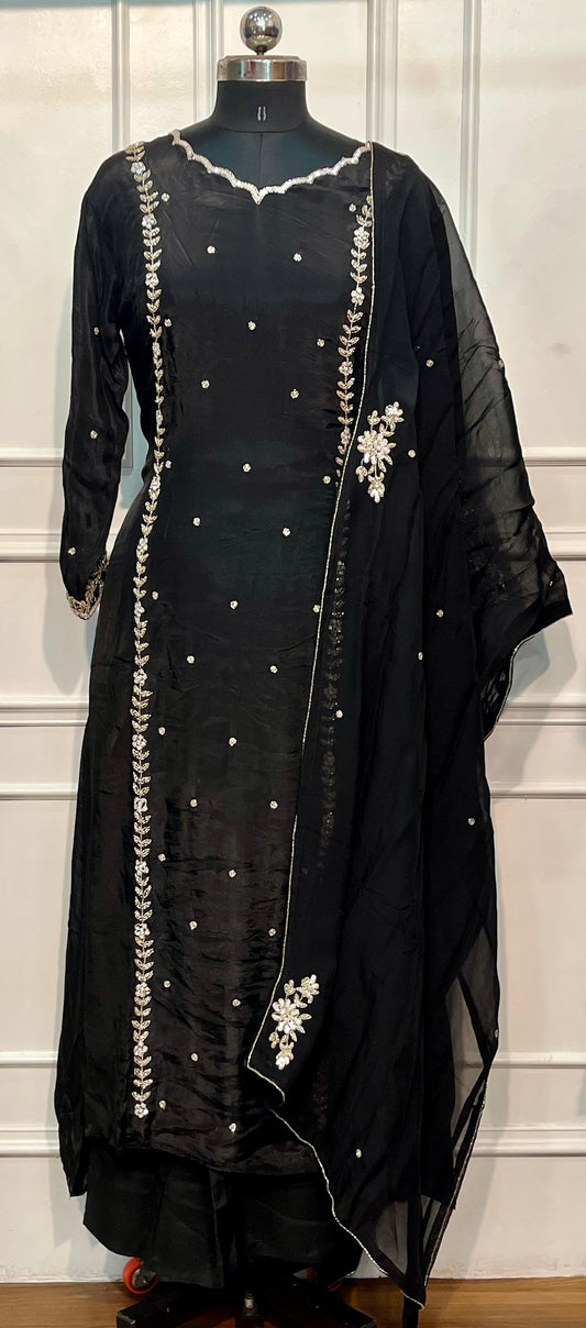 Classic Black Sparkle Premium HO A-Line Suit Set (RT1179)