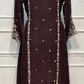 Coffee Brown Elegance Premium HO A-Line Suit Set (RT1178)