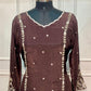 Coffee Brown Elegance Premium HO A-Line Suit Set (RT1178)