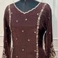 Coffee Brown Elegance Premium HO A-Line Suit Set (RT1178)