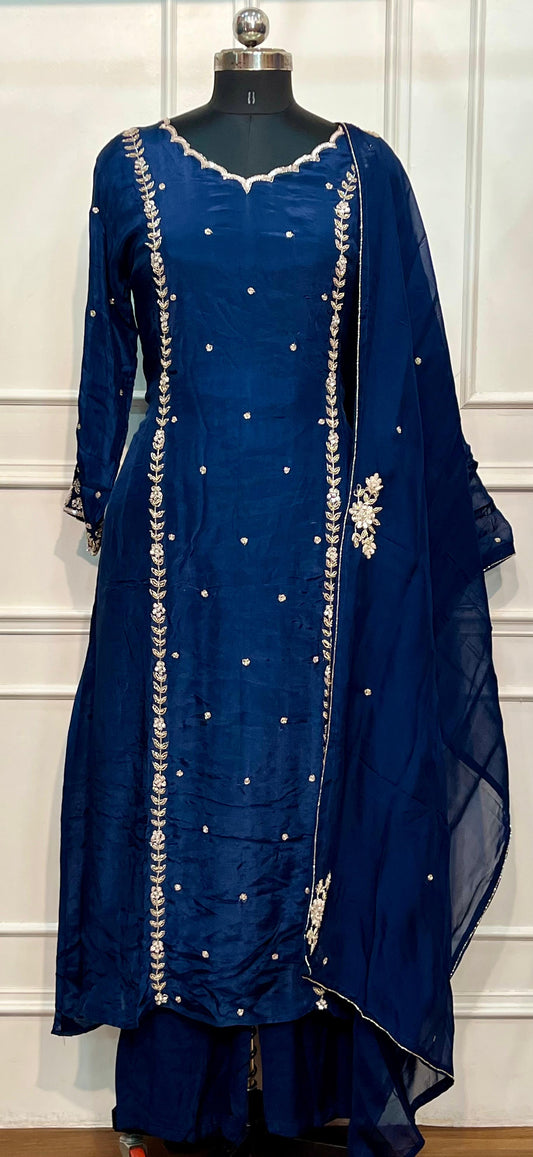Midnight Blue Radiance Premium HO A-Line Suit Set (RT1177)