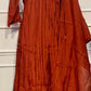 Rust Ember Premium Mull Chanderi A-Line Suit Set (RT1182)