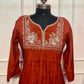 Rust Ember Premium Mull Chanderi A-Line Suit Set (RT1182)