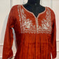 Rust Ember Premium Mull Chanderi A-Line Suit Set (RT1182)