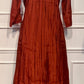 Rust Ember Premium Mull Chanderi A-Line Suit Set (RT1182)