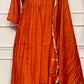 Burnt Orange Grace Premium Mull Chanderi A-Line Suit Set (RT1188)
