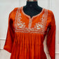 Burnt Orange Grace Premium Mull Chanderi A-Line Suit Set (RT1188)