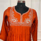 Burnt Orange Grace Premium Mull Chanderi A-Line Suit Set (RT1188)