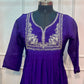 Imperial Violet Premium Mull Chanderi A-Line Suit Set (RT1187)