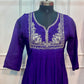 Imperial Violet Premium Mull Chanderi A-Line Suit Set (RT1187)