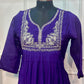 Imperial Violet Premium Mull Chanderi A-Line Suit Set (RT1187)