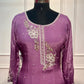 Orchid Ombre Premium Chinon Embroidered A-Line Suit Set (RT1190)
