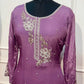 Orchid Ombre Premium Chinon Embroidered A-Line Suit Set (RT1190)