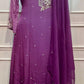 Orchid Ombre Premium Chinon Embroidered A-Line Suit Set (RT1190)
