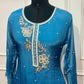 Azure Ombre Premium Chinon Embroidered A-Line Suit Set (RT1189)