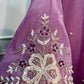 Orchid Ombre Premium Chinon Embroidered A-Line Suit Set (RT1190)