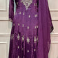 Plum Royale Premium Chinon Embroidered Anarkali Suit Set (RT1192)