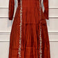 Copper Glow Premium Mull Chanderi Embroidered Suit Set (RT1193)