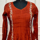 Copper Glow Premium Mull Chanderi Embroidered Suit Set (RT1193)