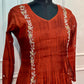 Copper Glow Premium Mull Chanderi Embroidered Suit Set (RT1193)