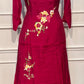 Ruby Blossom Mull Chanderi Embroidered A-Line Set (RT1201)