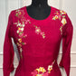 Ruby Blossom Mull Chanderi Embroidered A-Line Set (RT1201)