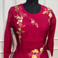 Ruby Blossom Mull Chanderi Embroidered A-Line Set (RT1201)