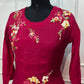 Ruby Blossom Mull Chanderi Embroidered A-Line Set (RT1201)