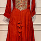 Terracotta Glow Premium Mull Chanderi Embellished A-Line Suit Set (RT1207)